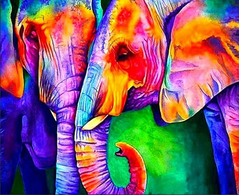 Фото Алмазная живопись слон вышивка стразы 3d изображения кристальная мозаика