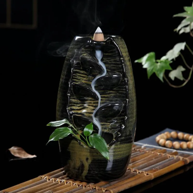 New Arrival Multi-layers Ceramic Back Flow Incense Burner Mountain River Handicraft Holder Creative Perfect Home Decor | Дом и сад