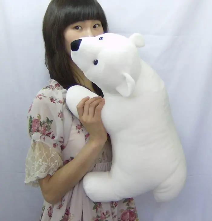 Милый мультяшный полярный медведь белая плюшевая игрушка мягкая подушка