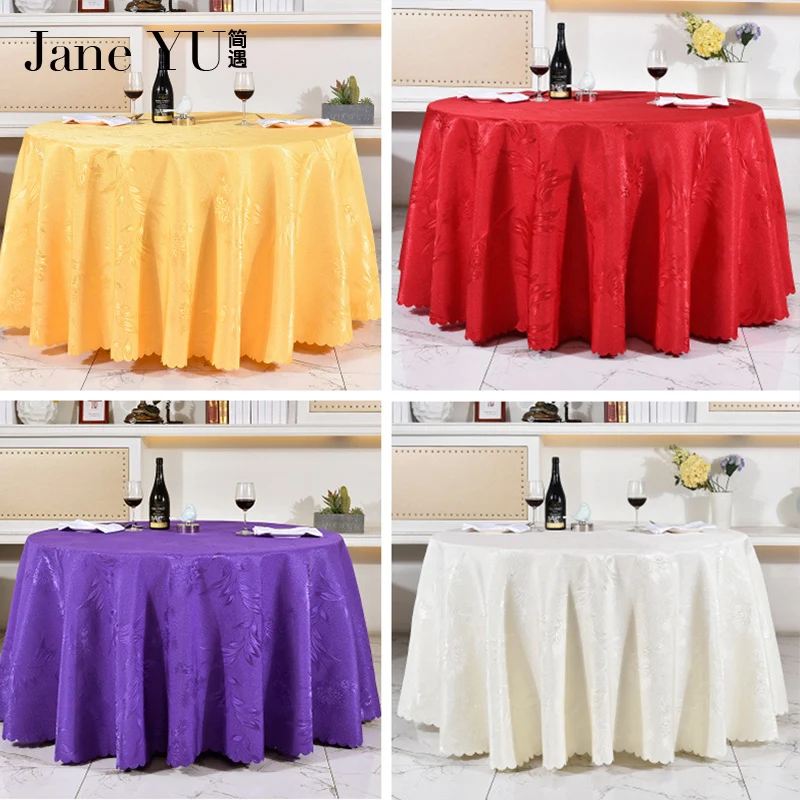 JaneYU Big Size Polyester Wedding Tablecloth Jacquard Red Round Table Cloth Hotel Dining Table Cover Decor Solid Table Linen
JaneYU Big Size Polyester Wedding Tablecloth Jacquard Red Round Table Cloth Hotel Dining Table Cover Decor Solid Table Linen