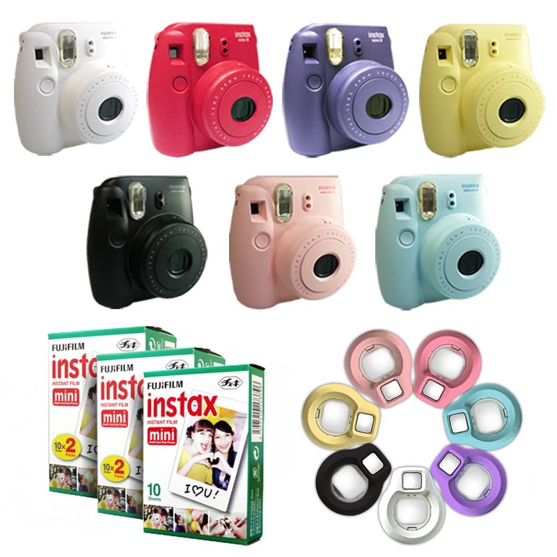 Fuji Fujifilm Instax Mini 8 мгновенная камера черный белый розовый синий малина виноград + 50