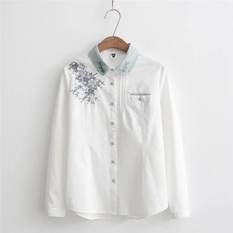 2019 Spring/autumn New Style Fresh Long-sleeved Shirt Female Chest Embroidered Pocket Shirt Fashion Temperament Streetwear Shirt
2019 Spring/autumn New Style Fresh Long-sleeved Shirt Female Chest Embroidered Pocket Shirt Fashion Temperament Streetwear Shirt