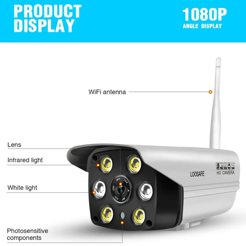 HD1080P CCTV камера безопасности, полноцветная камера ночного видения, водонепроницаемая Wi-Fi ip-камера с ночным видением
HD1080P CCTV камера безопасности, полноцветная камера ночного видения, водонепроницаемая Wi-Fi ip-камера с ночным видением