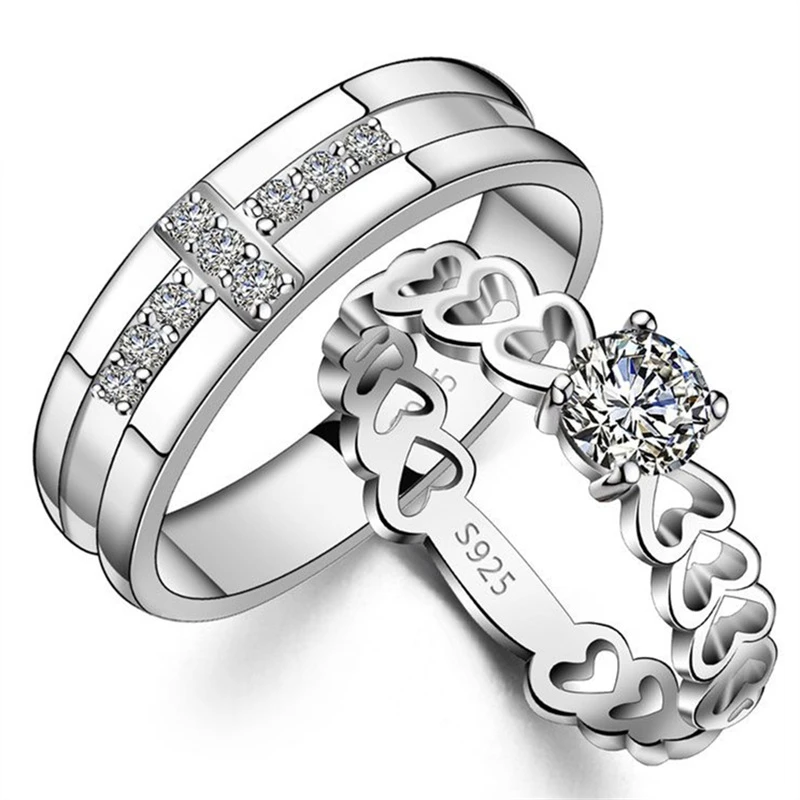 1 Pair Pure Silver 925 Rings For Men Women AAA Zirconia Cross Engagement Ring With Stone Wedding Bands Bridal Jewelry Bijoux
1 Pair Pure Silver 925 Rings For Men Women AAA Zirconia Cross Engagement Ring With Stone Wedding Bands Bridal Jewelry Bijoux