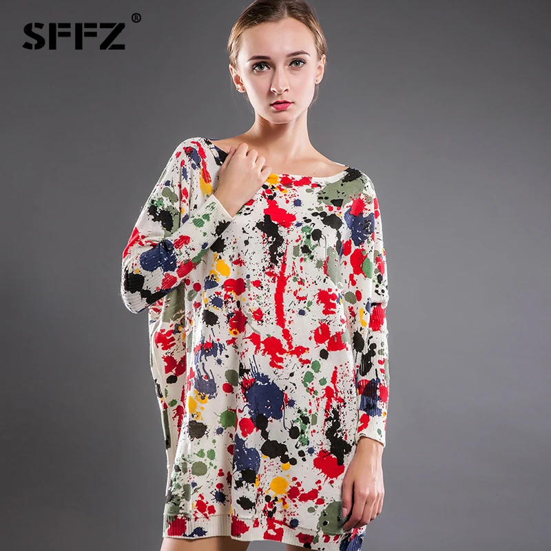 SFFZ Новинка 2019 года для женщин длинный свитер джемпер Весна объемный пуловер