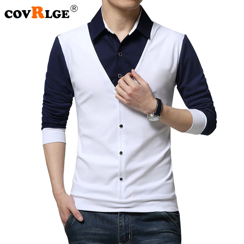 Covrlge Men's Long Sleeve T-shirts Men Tee Shirt Russian Fashion Patchwork Turn-down T-shirt Fit Size 3XL 4XL 5XL Tshirt MTL084
Covrlge Men's Long Sleeve T-shirts Men Tee Shirt Russian Fashion Patchwork Turn-down T-shirt Fit Size 3XL 4XL 5XL Tshirt MTL084