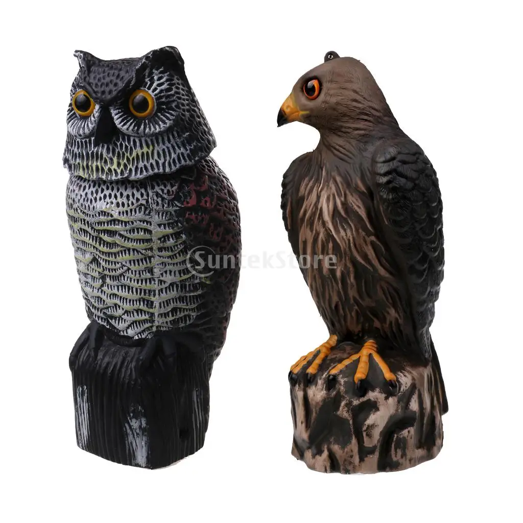 2 Pieces Realistic Lifelike 3D Eagle and Owl Hunting Decoy Weed Plant Pest Control Bird Scarer Scarecrow Garden Decor Ornament
2 Pieces Realistic Lifelike 3D Eagle and Owl Hunting Decoy Weed Plant Pest Control Bird Scarer Scarecrow Garden Decor Ornament