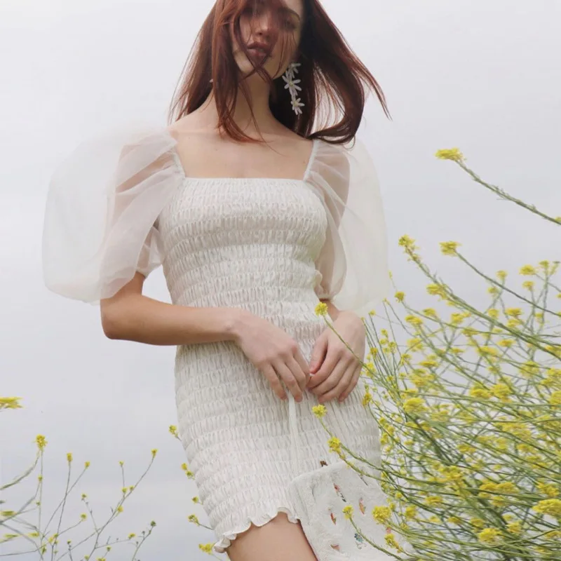 Puff Short Sleeve Slash Neck Sexy Dress Women Mesh Patchwork Pleated Slim Party Club Streetwear Dresses 2019 Summer
Puff Short Sleeve Slash Neck Sexy Dress Women Mesh Patchwork Pleated Slim Party Club Streetwear Dresses 2019 Summer