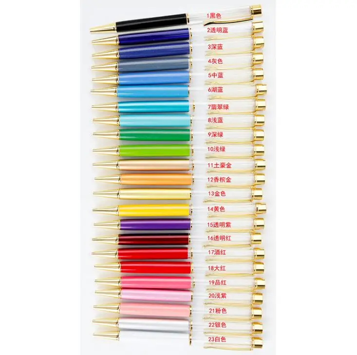 23 colors for choice Ballpoint no oil no Gold foil Fill yourself crystal Metal Copper gift pen school office supplies SN247
23 colors for choice Ballpoint no oil no Gold foil Fill yourself crystal Metal Copper gift pen school office supplies SN247