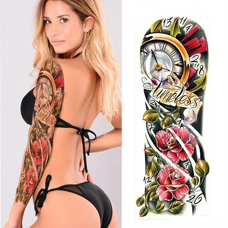 Large Arm Sleeve Tattoo Waterproof Temporary Tattoo Sticker Skull Angel Rose Clock Men Full Flower Tatoo Body Art Tattoo Girl
Large Arm Sleeve Tattoo Waterproof Temporary Tattoo Sticker Skull Angel Rose Clock Men Full Flower Tatoo Body Art Tattoo Girl