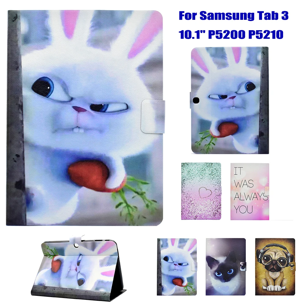 Tablet Case For Samsung Galaxy Tab3 tab 3 10.1" P5200 P5210 Flip Cover Stand Funda Capa Auto Sleep Shell Cute Cat Dog Rabbit
Tablet Case For Samsung Galaxy Tab3 tab 3 10.1" P5200 P5210 Flip Cover Stand Funda Capa Auto Sleep Shell Cute Cat Dog Rabbit