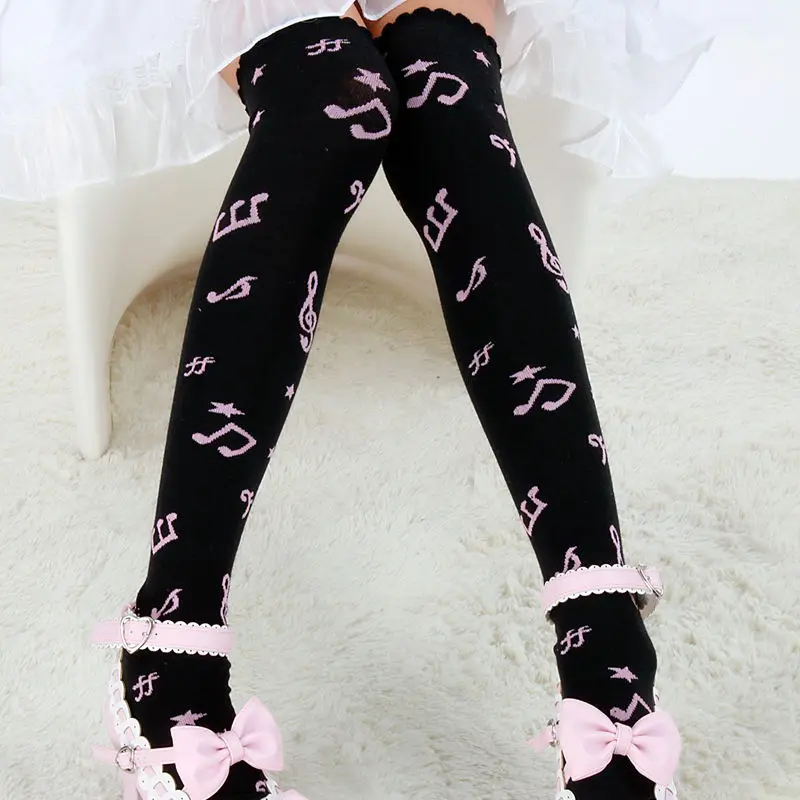 Princess sweet Lolita stockings music notes cotton thick warm stockings over-the-knee knee high girls' leggings spank GTW100
Princess sweet Lolita stockings music notes cotton thick warm stockings over-the-knee knee high girls' leggings spank GTW100