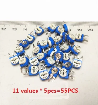 100R~1M (65PCS=13 values*5pcs) RM063 Potentiometer Kit Adjustable Resistor SET 102 1K/103 10K/ 501/201/202/502/203/503/104 R/K
100R~1M (65PCS=13 values*5pcs) RM063 Potentiometer Kit Adjustable Resistor SET 102 1K/103 10K/ 501/201/202/502/203/503/104 R/K