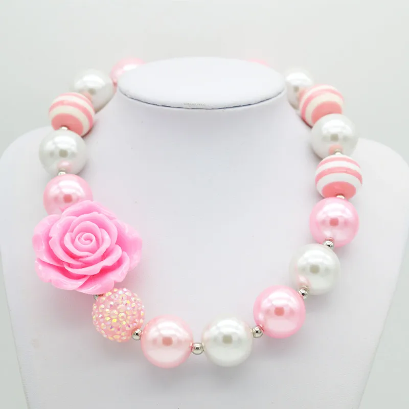 5PCS New Girl Pink Rose Flower Bubblegum Necklace for Chunky Jewelry Kids Gumball Chunky Beaded Necklace for Birthday Jewelry
5PCS New Girl Pink Rose Flower Bubblegum Necklace for Chunky Jewelry Kids Gumball Chunky Beaded Necklace for Birthday Jewelry