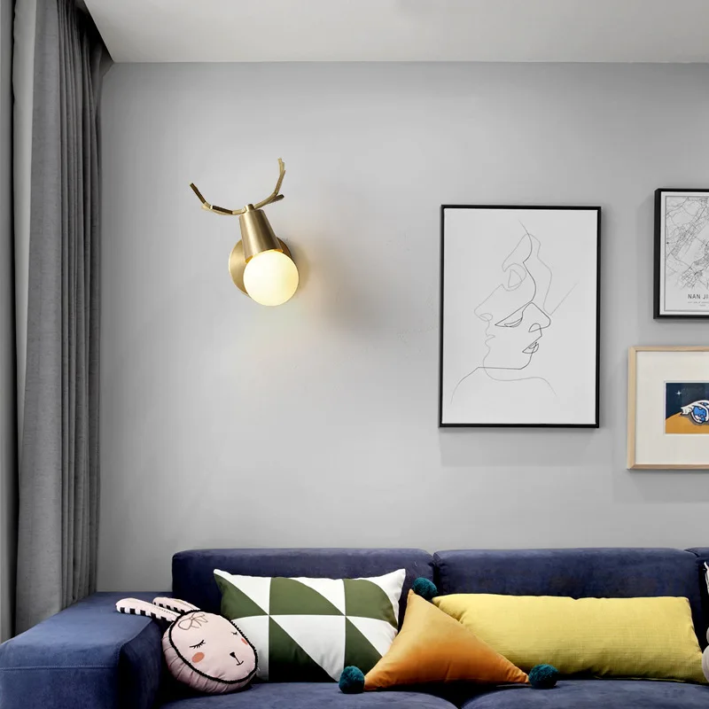 Abajur Nordic Wandlamp Antler Wall Lamp Copper Bedside Lamp Bedroom Modern Minimalist Living Room Wall Lamp Study Light Fixtures
Abajur Nordic Wandlamp Antler Wall Lamp Copper Bedside Lamp Bedroom Modern Minimalist Living Room Wall Lamp Study Light Fixtures