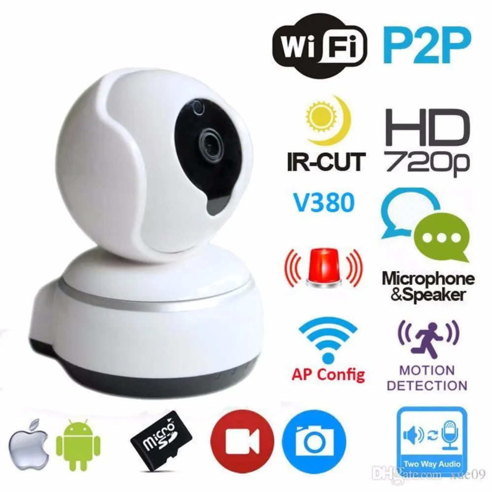 Wireless Wifi IP Camera CCTV Surveillance Security Camera Night Vision Phone App Control IR Webcam Support TF Card HD 720P
Wireless Wifi IP Camera CCTV Surveillance Security Camera Night Vision Phone App Control IR Webcam Support TF Card HD 720P