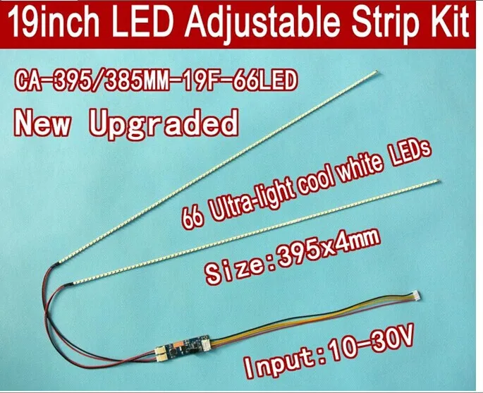 NEW 2PCS 19'' 395mm Adjustable brightness led backlight strip kit,Update 19inch LCD ccfl panel to LED backlight
NEW 2PCS 19'' 395mm Adjustable brightness led backlight strip kit,Update 19inch LCD ccfl panel to LED backlight