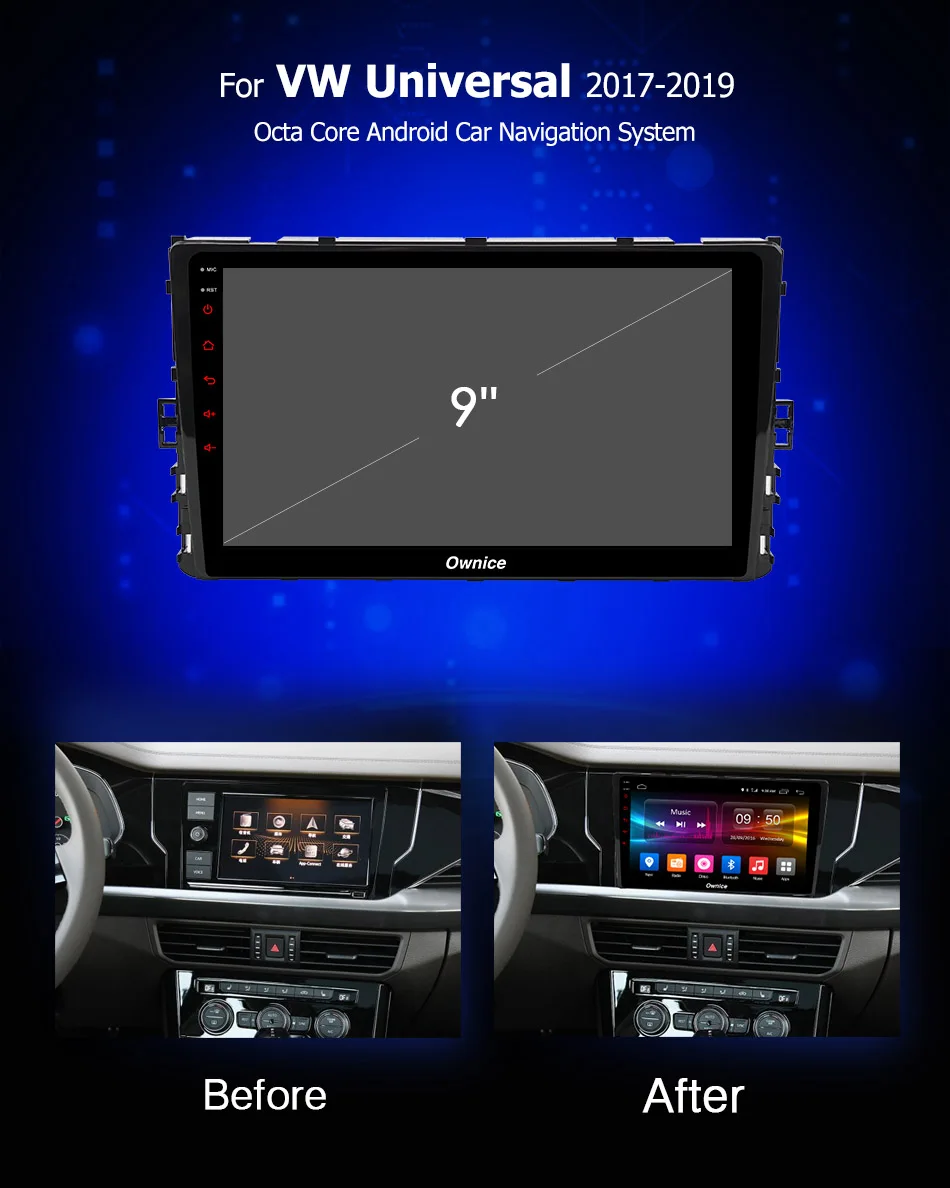 Ownice 9 "Android 8 1 Автомобильная dvd-навигационная система для VW Volkswagen Skoda Golf 5 6 POLO PASSAT B5