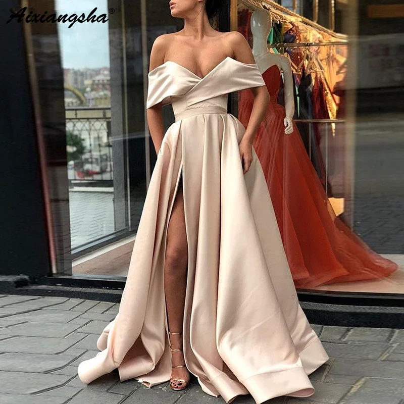 Sexy Muslim Evening Dresses A-line V-neck Off The Shoulder Slit Islamic Dubai Saudi Arabic Long Elegant Evening Gown
Sexy Muslim Evening Dresses A-line V-neck Off The Shoulder Slit Islamic Dubai Saudi Arabic Long Elegant Evening Gown