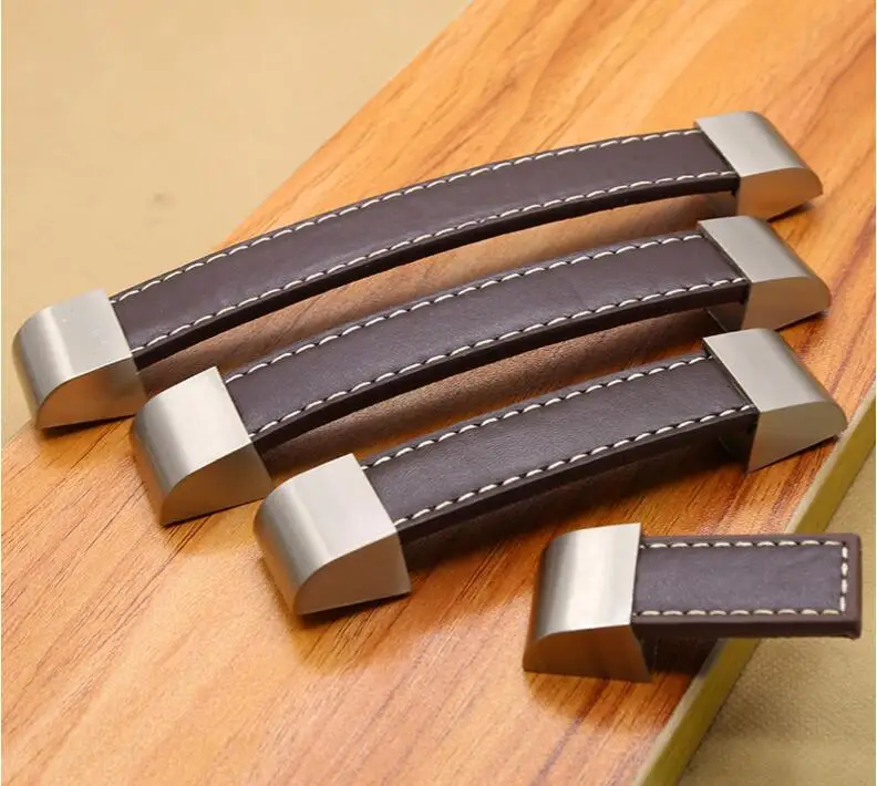 96mm / 128mm / 160mm / 192mm Brown Leather Furniture Handle and Pulls Cabinet Leather Handles and Knobs
96mm / 128mm / 160mm / 192mm Brown Leather Furniture Handle and Pulls Cabinet Leather Handles and Knobs