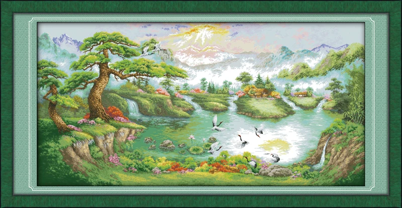 Cranes dance in the pine peak,counted printed on fabric DMC 14CT 11CT Cross Stitch kits,embroidery needlework Sets,Home Decor
Cranes dance in the pine peak,counted printed on fabric DMC 14CT 11CT Cross Stitch kits,embroidery needlework Sets,Home Decor