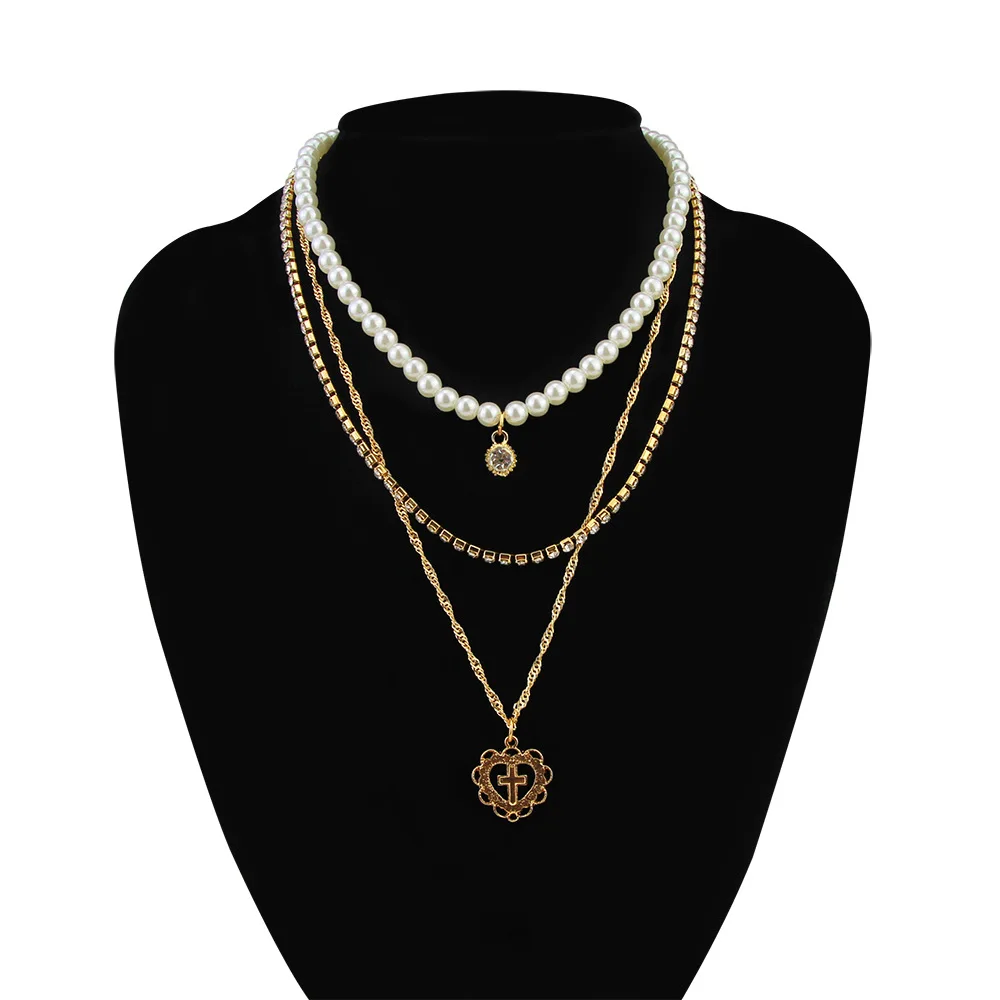 CHICVIE Fashion Pearl Layered Necklace&Pendants For Women Jewelry Jesus Cross Necklaces Handmade Heart Chain Necklace SNE190077
CHICVIE Fashion Pearl Layered Necklace&Pendants For Women Jewelry Jesus Cross Necklaces Handmade Heart Chain Necklace SNE190077