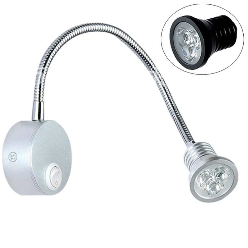 LED Wall Lamps 3W With Switch/EU Plug Silver Black AC85-265V Bedroom Bedside Reading Light Direction Adjustable Indoor Lighting
LED Wall Lamps 3W With Switch/EU Plug Silver Black AC85-265V Bedroom Bedside Reading Light Direction Adjustable Indoor Lighting