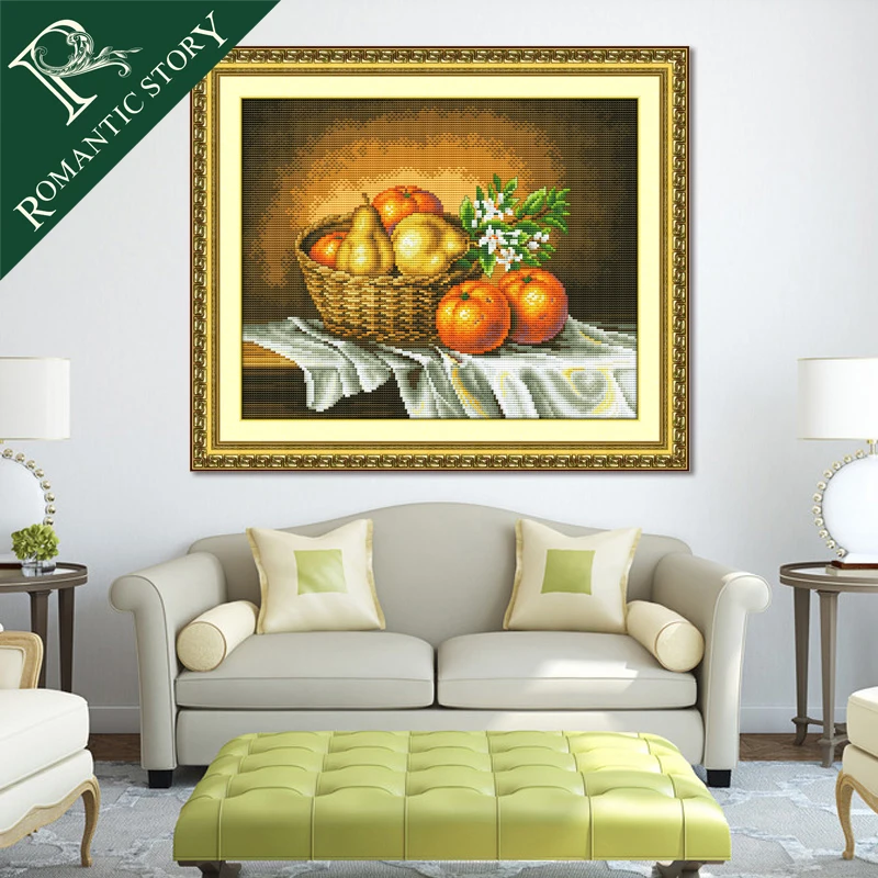 Romantic Story Fruit Basket Painting Embroidery Cross Stitch Needlework Counted Cross-Stitching Sets Art DIY Home Decoration
Romantic Story Fruit Basket Painting Embroidery Cross Stitch Needlework Counted Cross-Stitching Sets Art DIY Home Decoration