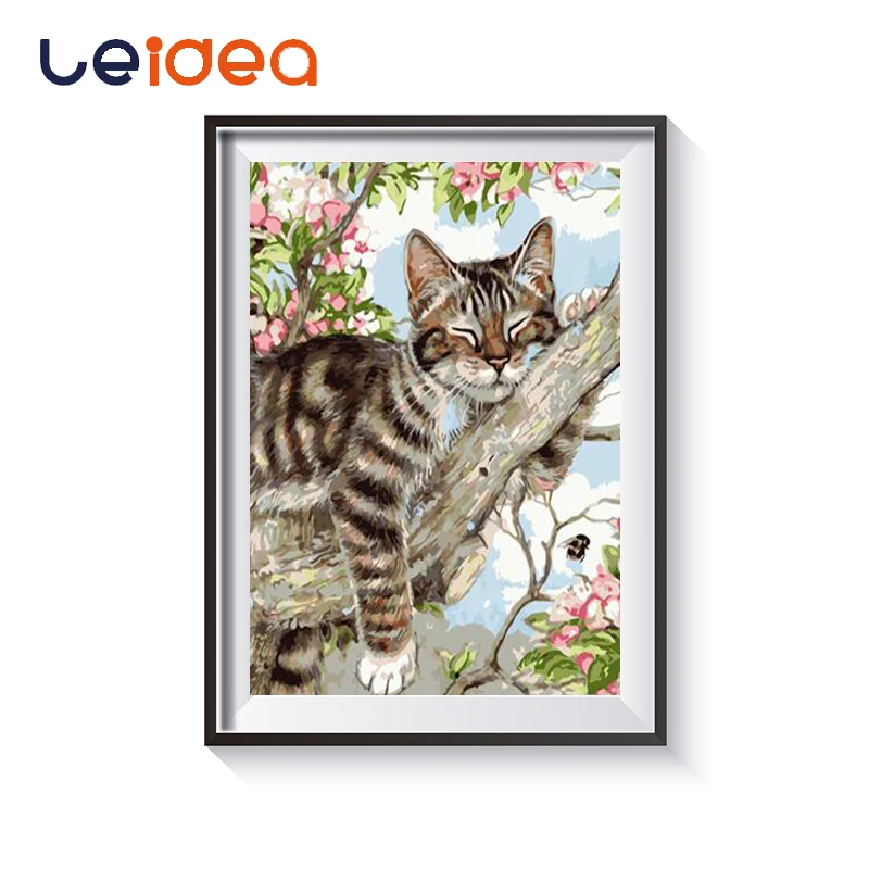 Картина маслом и каллиграфия Loely animals Cat DIY картина по номерам Раскраска для