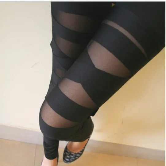 Women's Leggings Fashion Bandage Cross Mesh Patchwork Legging Lady's Stretch Pants
Women's Leggings Fashion Bandage Cross Mesh Patchwork Legging Lady's Stretch Pants