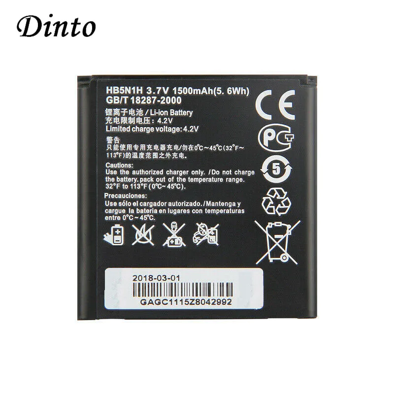 Dinto 3.7V 1500mAh HB5N1H Replacement Mobile Phone Battery for Huawei Ascend G300 Y220T Y310S G302D G305T G309T Y310 G330C
Dinto 3.7V 1500mAh HB5N1H Replacement Mobile Phone Battery for Huawei Ascend G300 Y220T Y310S G302D G305T G309T Y310 G330C