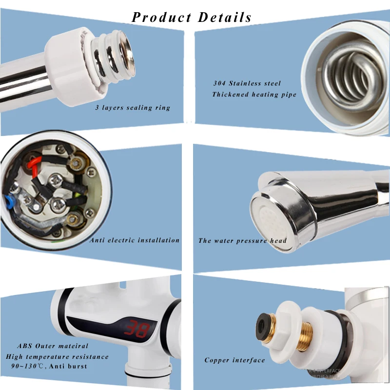 Hot Cold Tap With Electric Heater Instant Water Heater Faucet With Temperature Display
Hot Cold Tap With Electric Heater Instant Water Heater Faucet With Temperature Display