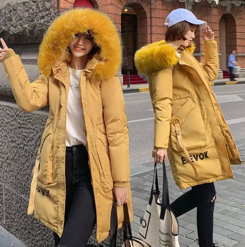 Women's cotton coat 2019 winter fur collar fashion long outwear padded hooded large pockets Slim cotton coat women warm jacket
Women's cotton coat 2019 winter fur collar fashion long outwear padded hooded large pockets Slim cotton coat women warm jacket