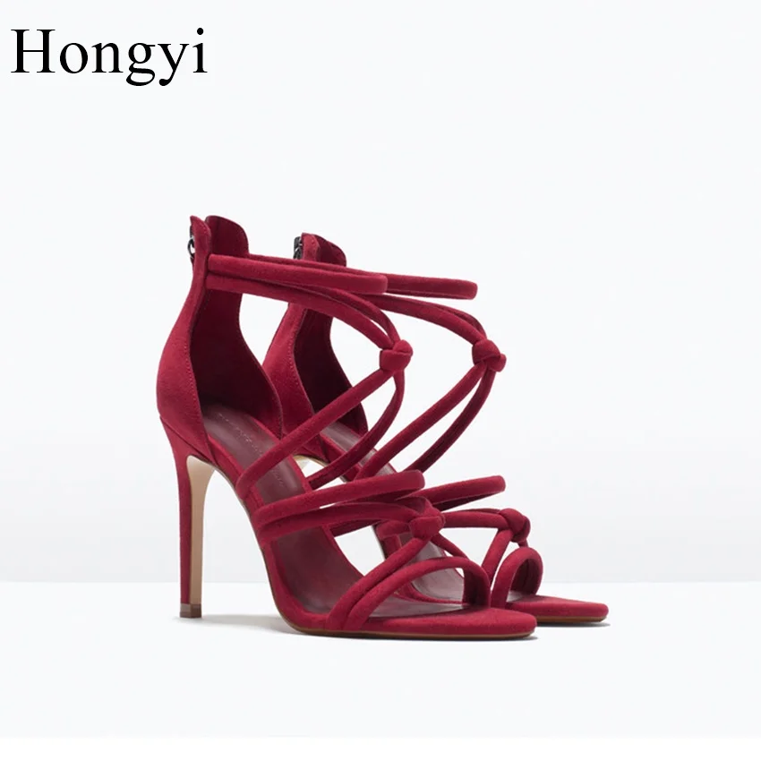 Hongyi Newest Delicate Strappy Sandas High Heel Cut-out Cross Strap Women Dress shoes woman Summer Cage shoes woman
Hongyi Newest Delicate Strappy Sandas High Heel Cut-out Cross Strap Women Dress shoes woman Summer Cage shoes woman