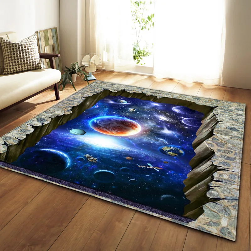 

Nordic style Carpet Parlor Galaxy Space 3D Printed Flannel Soft Rugs Large Area Antiskid Rug and Carpets for Living Room Decor