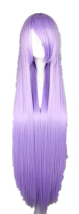 Прямой парик Fei Show 100 см/40 дюймов синтетическое волокно длинный сиреневый костюм