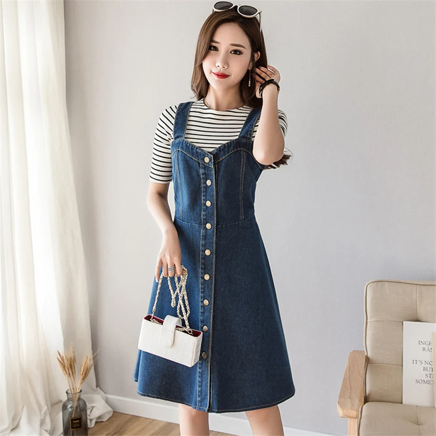 Spring Summer Button Denim Sundress Women Jeans Dress Suspenders Dresses Female Overalls 2021 Robe Femme
Spring Summer Button Denim Sundress Women Jeans Dress Suspenders Dresses Female Overalls 2021 Robe Femme