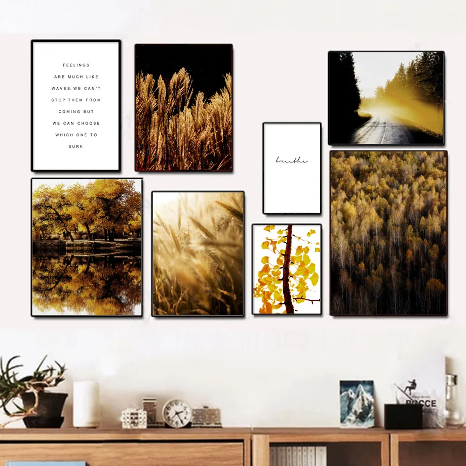 Yellow Ginkgo Forest Road Wall Art Ear of Wheat Landscape Canvas Painting Nordic Poster and Print Picture for Living Room Decor
Yellow Ginkgo Forest Road Wall Art Ear of Wheat Landscape Canvas Painting Nordic Poster and Print Picture for Living Room Decor