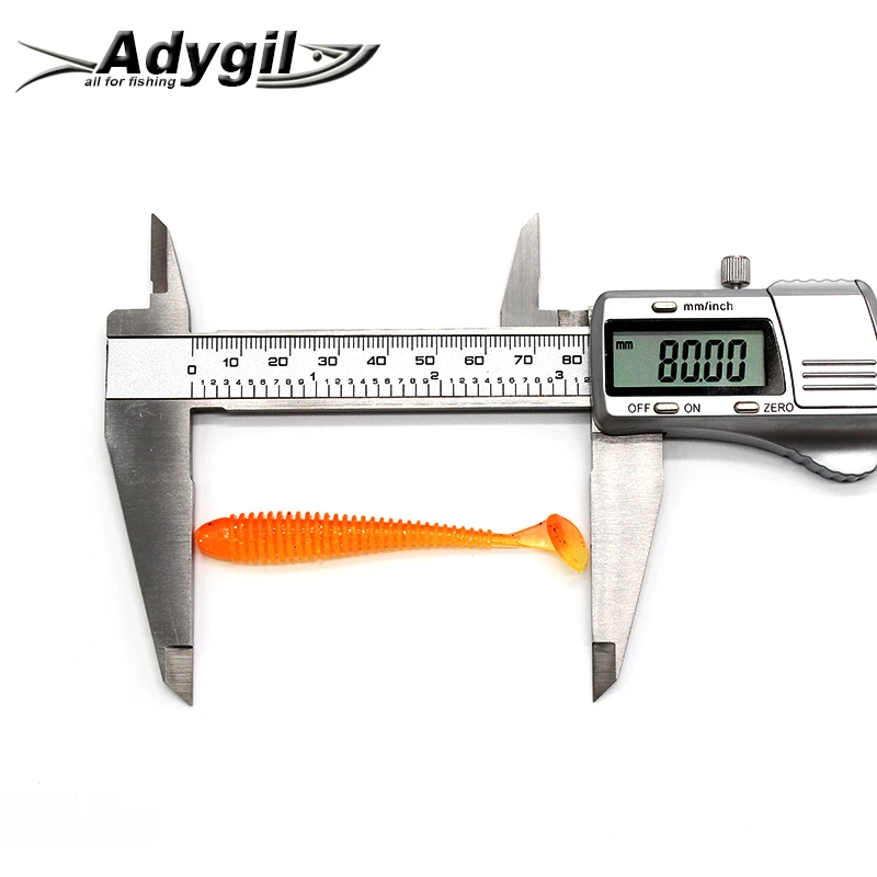 ADYGIL Fishing Lure Soft Silicon Bait ADSL208/SWMP3 10pcs 80mm 2.2g | Спорт и развлечения