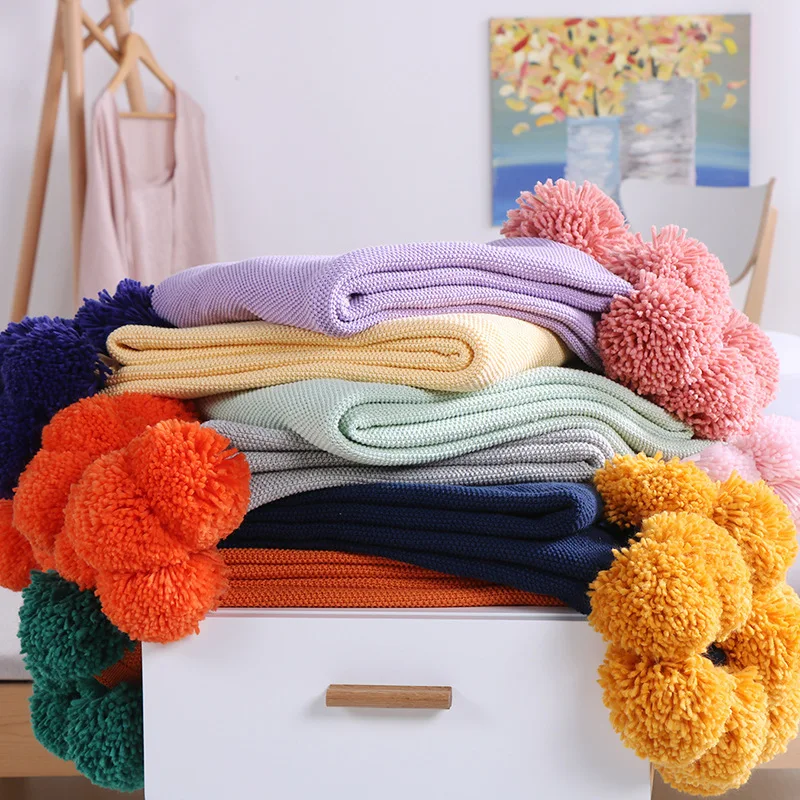 New Solid Color Ball Blanket Cotton Hit Color Ball Knit Blanket Props Photography Special
New Solid Color Ball Blanket Cotton Hit Color Ball Knit Blanket Props Photography Special