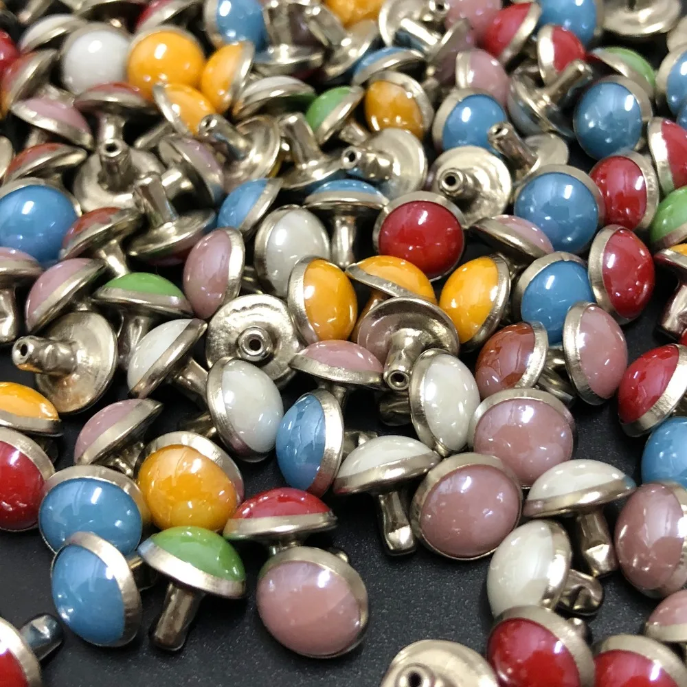 100 Sets 8MM Mixed Acrylic Imitation Ceramic Rivets Silver Plated Studs Rivets Spikes Fit For Belt Bag Shoes Garments DIY Making
100 Sets 8MM Mixed Acrylic Imitation Ceramic Rivets Silver Plated Studs Rivets Spikes Fit For Belt Bag Shoes Garments DIY Making