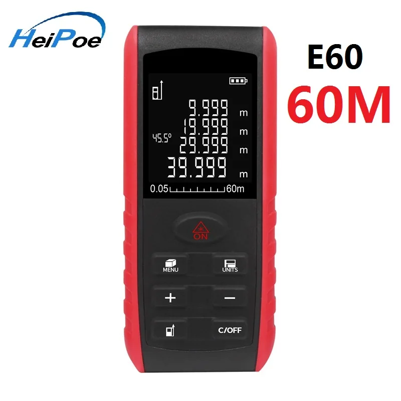 Heipoe High Precision 60m Portable Digital Laser Distance Meter Laser Measure Range Finder
Heipoe High Precision 60m Portable Digital Laser Distance Meter Laser Measure Range Finder