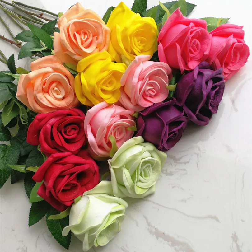 One Real Touch Rose имитация Имитация натурального цветка искусственная кожа розы 60 см