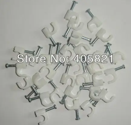 8MM Circle Path PE Circle cable clips/ cable nail/ wire clips Free shipping 1000PCS/bag