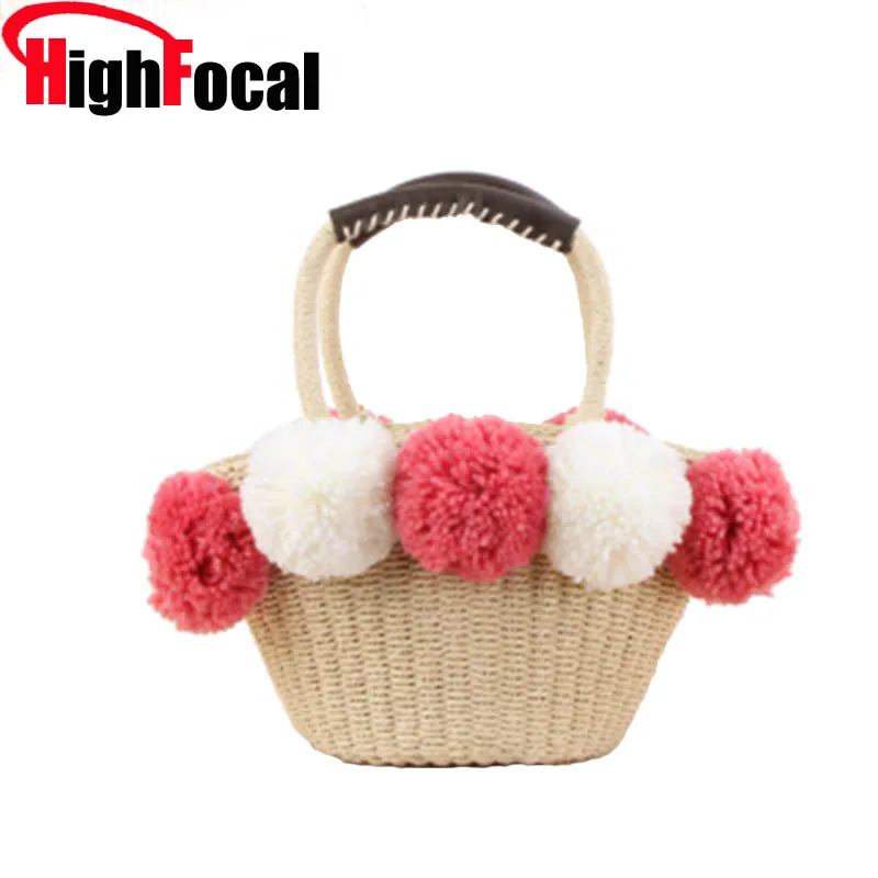 Hit Color Wool Ball Woven Beach Small Basket HandBag 2019 Fashion Women Summer Holiday Travel Handcuffs Straw Tote Bag Ladies
Hit Color Wool Ball Woven Beach Small Basket HandBag 2019 Fashion Women Summer Holiday Travel Handcuffs Straw Tote Bag Ladies