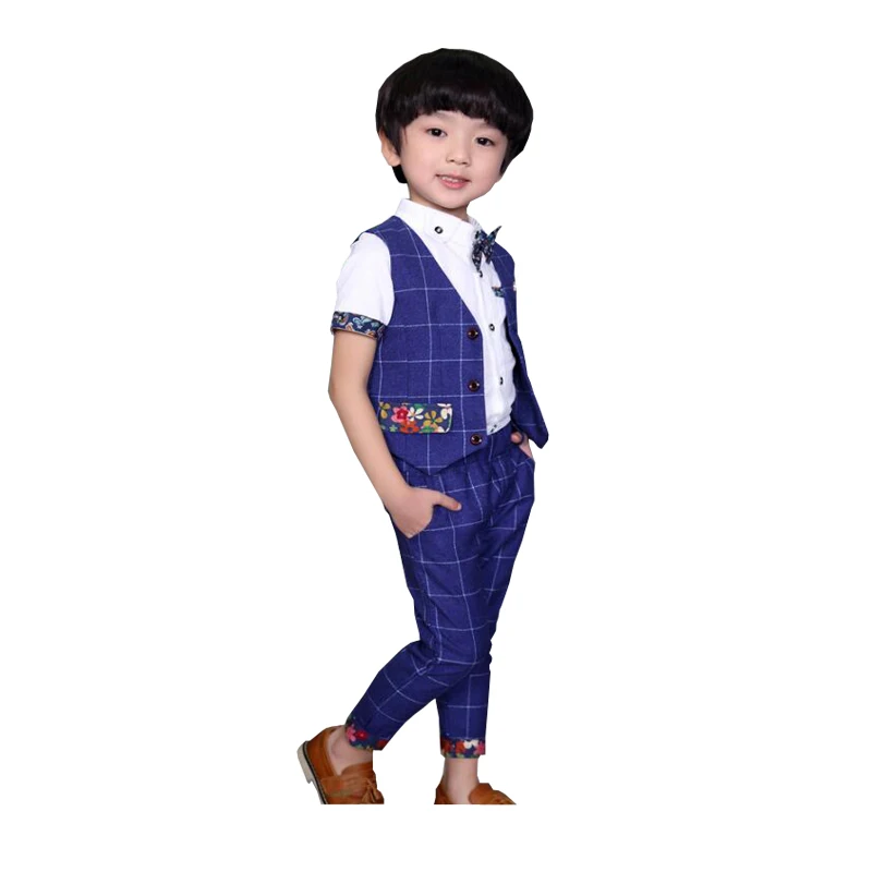 Summer Children 3Pcs Plaid Vest Suit with Tie for Boys Kids Cotton Floral Vest Suit Boys Clothing Set
Summer Children 3Pcs Plaid Vest Suit with Tie for Boys Kids Cotton Floral Vest Suit Boys Clothing Set