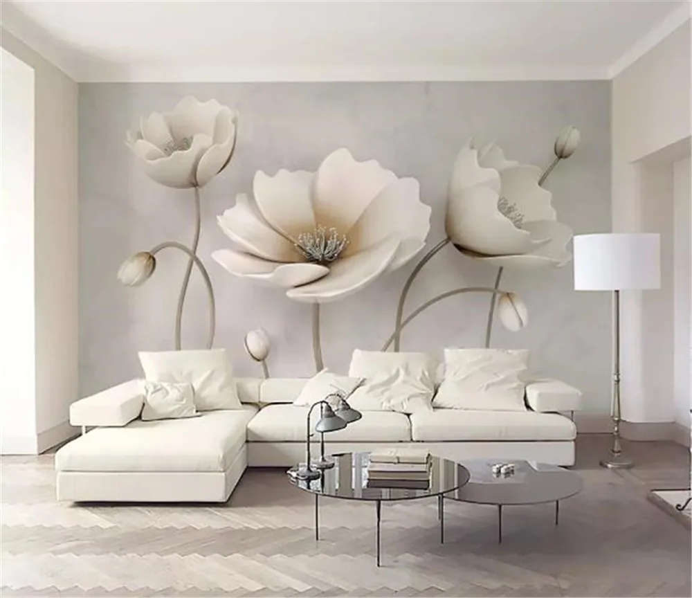 

Custom Any Size 3D Mural Wallpaper Nordic Elegant Flower Marble Texture TV Background Wall Decoration Mural Wallpape