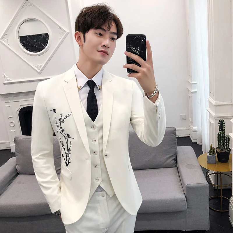 Classic Men White Suits Size 3XL Business Banquet Men Blazer Jacket with Pants and Vests Slim Design Mens Wedding Suits
Classic Men White Suits Size 3XL Business Banquet Men Blazer Jacket with Pants and Vests Slim Design Mens Wedding Suits