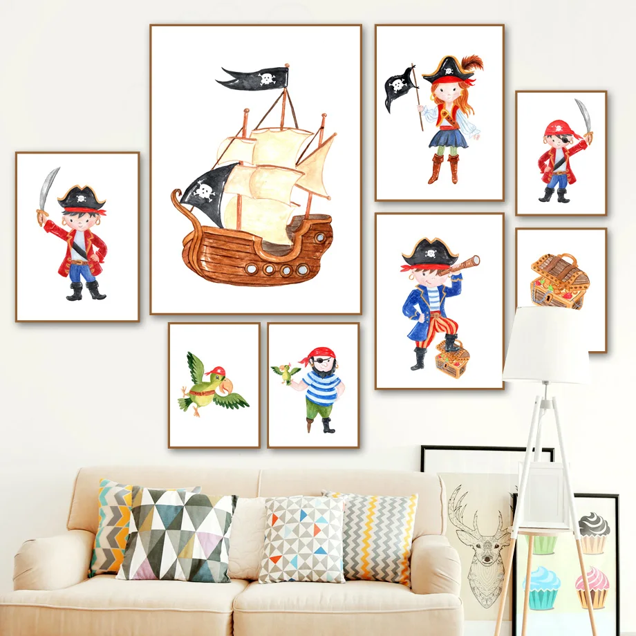 Canvas Pictures Home Decor Painting Pirate Treasure Hunt Ship Nordic Cartoon Style Wall Art Watercolor Prints Poster Kids Room
Canvas Pictures Home Decor Painting Pirate Treasure Hunt Ship Nordic Cartoon Style Wall Art Watercolor Prints Poster Kids Room