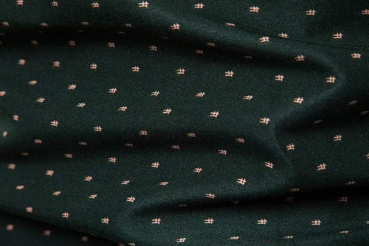 2019 Autumn New Men's Slim Fit Printed Shirt dark green Spot Dot Print Male Long Sleeve Plus Size M-5XL | Мужская одежда